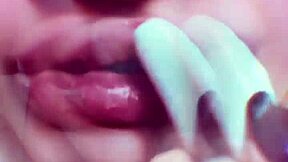 yo, this nude chick's glossy lips got you throbbing for her kinky bdsm commands??