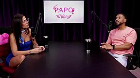 Naughty Blonde Sucks Black Cock After Gangbang Plans in Sheer Red Lingerie