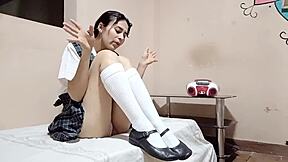 Emotional Thrill as Naughty Schoolgirl Takes Rough Doggystyle Pounding