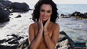 does this petite canadian milf's big ass beach striptease make you wanna rip her clothes?