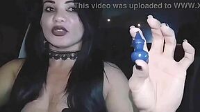 damn flashing my big clit latina pussy on halloween streets feels wild babe