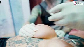 yo tattooed hottie joins big dick foursome for sloppy anal n cumshots hey