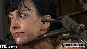 A cute girl endures intense caning punishment until she breaks down completely