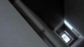 Japanese Milf Model's Huge Tits Tease Apartment Hallway