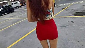 Wife Exposes Ass and Pussy Without Panties on Busy Street
