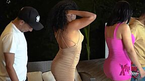 friends bet on swapping girlfriends ends in swinger ass licking?