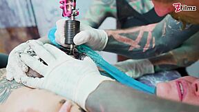 yo tattooed hottie joins big dick foursome for sloppy anal n cumshots hey