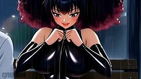 Pussy-Girl's Car Fuck Taunts Cuckold Hentai Watcher!