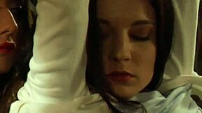 naughty femdom mistress fingers pussy to orgasm watching bound slaves lick??