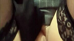 Pretty young solo girl's huge tits and wet pussy lips balloon on bed