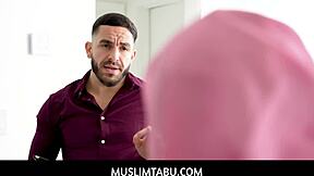 Hey, sexy arab hijab student paulina ruiz drops by her teacher's for big cock fun