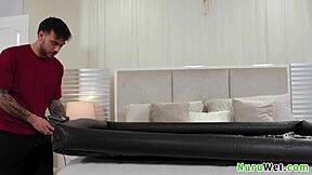 ebony teen ameena green feels the passion in nuru massage with boyfriend