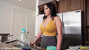 naughty milf stepmom punished with deepthroat blowjob and creampie fuck