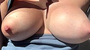 Italian milf artemisia love bounces huge natural tits outdoors while horny af