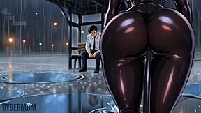 Pussy-Girl's Car Fuck Taunts Cuckold Hentai Watcher!