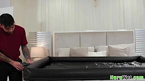 ebony teen ameena green feels the passion in nuru massage with boyfriend