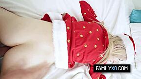 Stepdad, you naughty for Christmas pounding? Emma Rosie rides deep!