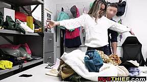 GLASSES MILF STEPMOM MANDY RHEA PUNISHED! Stepson fucks thief hard with monster cock!