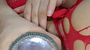 wet emo latina pussy squirts hard on coca cola bottle creampie