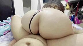 secretaria milf mexicana culona rides neighbor's fat cock cowgirl style