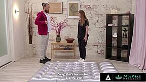 nuru babe laney grey rides cock deep then swallows hot cum