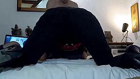 French Slut's Clothed Satin Dress Heels Doggy Blowjob Rimjob Compilation