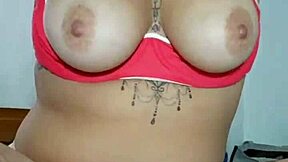 petite brunette fingers wet pussy and twerks ass hard on video call