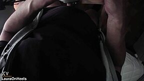 Beautiful milf chokes on big cock for cash deepthroat creampie swallow