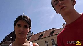 Old cuck watches teen girlfriend fucked outdoor by stranger pov