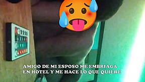 amigo rompe mi culito en hotel post fiesta con dirty talk y creampie!