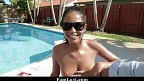 step uncle can't resist chatting with his hot tan stepdaughter about her oral skills