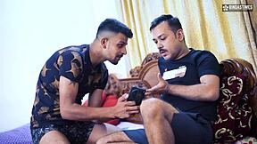 desi indian boyfriend shares huge tits girlfriend with friend first time threesome hindi audio