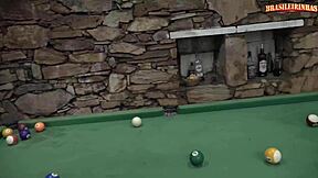 Hot Busty Blonde Rides Monster Cock on Pool Table Before Cumshot Blast