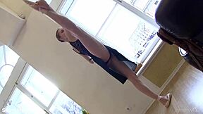 imagine this pretty ballerina spreading shaved pussy on floor