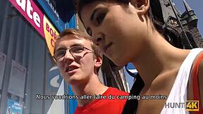 Old cuck watches teen girlfriend fucked outdoor by stranger pov