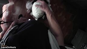 Beautiful milf chokes on big cock for cash deepthroat creampie swallow