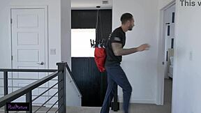 wanna see this fireman pump his massive hose deep into that skinny milf's tight cunt until he creampies her dripping wet?