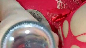 wet emo latina pussy squirts hard on coca cola bottle creampie