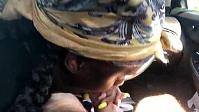 BLACK HOOKER SUCKS WHITE COCK HARD IN CAR POV!