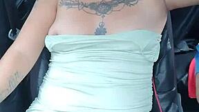 driver gropes and flashes lingerie-clad mexican girl on the way to her spot