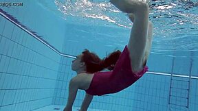 russian teen anna netrebko teases petite bikini body underwater at pool in softcore wet swim