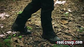 Blonde Babe Bent Over Fucked Raw in Forest by Maniac