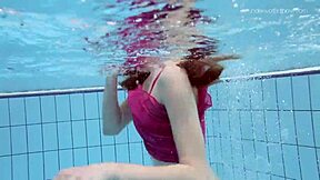 russian teen anna netrebko teases petite bikini body underwater at pool in softcore wet swim