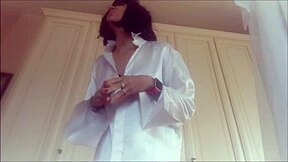 Young stepmommy strips naked for taboo roleplay assfucking with son