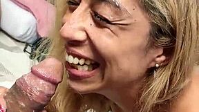 brazilian slut spreads for rough anal blowjob and eye cumshot