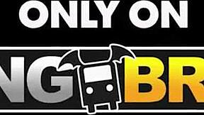 Rissa May strokes Derek Savage's big dick with tits till face cum