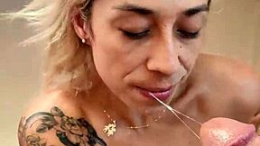 brazilian slut spreads for rough anal blowjob and eye cumshot