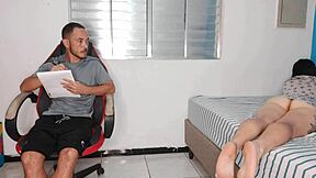 Horny half-sister bares curvy latina ass to tempt her half-brother into rough doggystyle