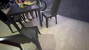 colombiana bent over in public store craves deep creampie fuck