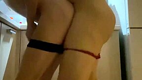 horny stepmom bends over kitchen counter for stepson's hard anal pounding